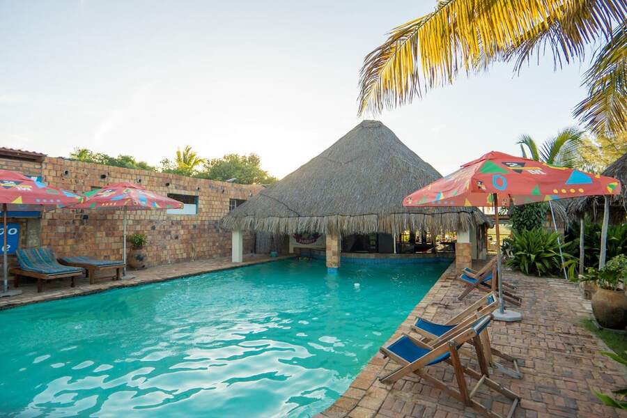 Pool and thatched lapa
